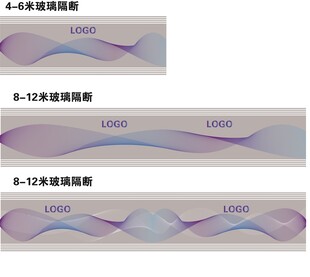 渐变线条波浪线条玻璃膜装饰