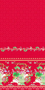 圣诞主题红色花纹装饰图汉服