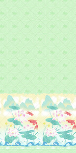 清新海洋风卡通图案背景汉服