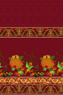 复古民族风花纹图案汉服