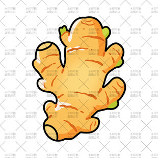 卡通生姜形象插画