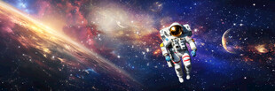 宇航员宇宙星空灯箱广告背景图
