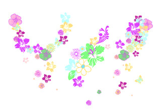 缤纷多彩花卉装饰图案