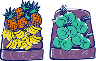 新鲜水果组合展示