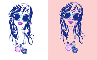 时尚墨镜女孩插画