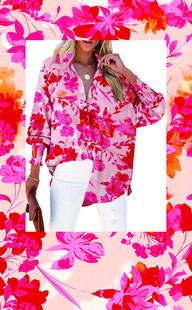 花卉印花时尚女士上衣