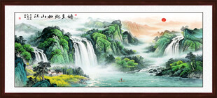 源远流长青绿山水画