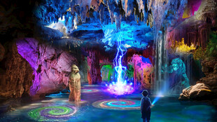 梦幻溶洞景观 璀璨水帘洞