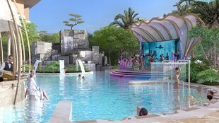 豪华泳池度假场景