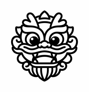 卡通风格龙首图案