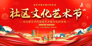 社区文化艺术节背景图