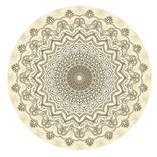 圆形复古花纹图案