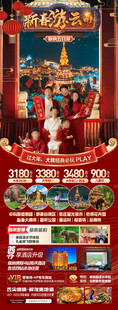 新年春节云西双版纳旅游海报