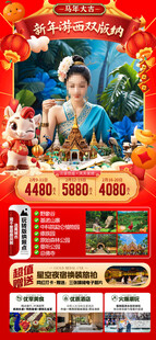 新年春节云西双版纳旅游海报