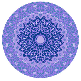 紫色曼陀罗花纹饰图案