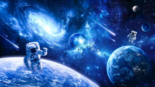 太空黑洞宇宙星球宇航员星空背景