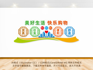 超市商场文化墙