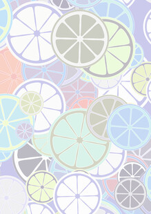 清新柠檬切片图案背景