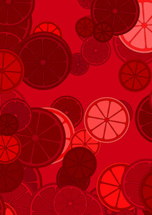 红色柑橘切片图案背景