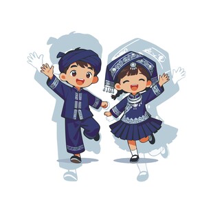 布依族卡通小孩