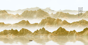 水墨群山间的静谧景致