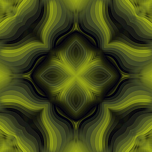 绿色抽象对称花纹图案