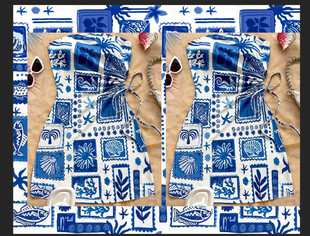 蓝白风复古拼贴艺术画面