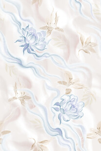 蓝白中式花卉纹理图案