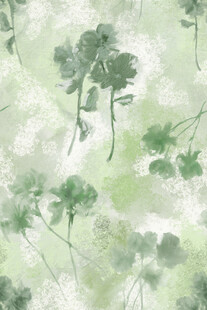 清新水墨风绿植图案背景