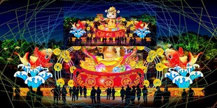 传统花灯彩灯效果图