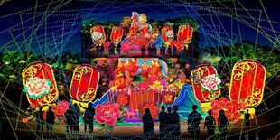 传统花灯彩灯效果图