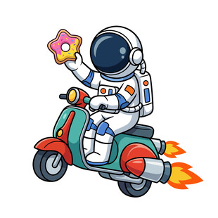 宇航员机车送甜甜圈
