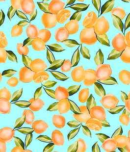 清新水彩风橘子图案背景