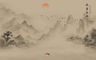 新中式酒店大堂装饰画