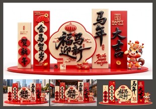 新年春节2026马年美陈图片