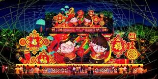 传统花灯彩灯效果图