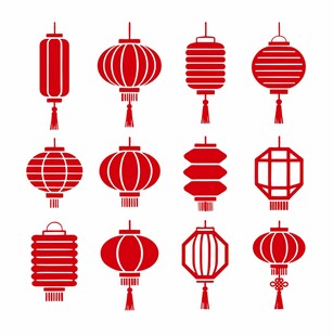 多样中式红灯笼图案集