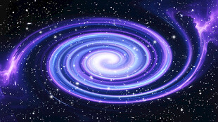 蓝紫色星空旋涡星系