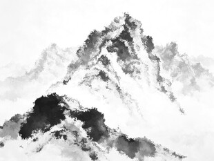 水墨山水间的巍峨奇峰