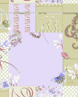 清新花卉几何图案设计素材