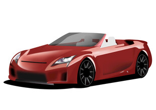 红色酷炫跑车PS绘制源文件