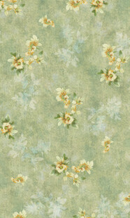 淡绿色底小黄花花卉图案