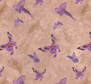 紫色蝴蝶花卉图案背景