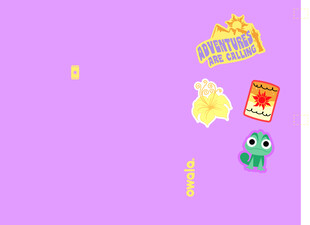 紫色背景可爱卡通元素