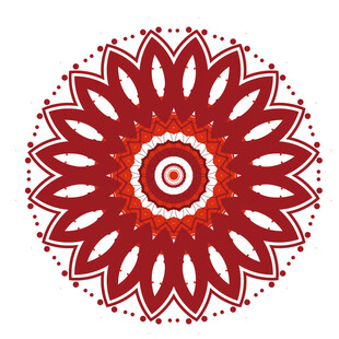 圆形红色花纹装饰图案