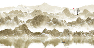 新中式水墨山水画