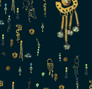 复古风珠宝饰品 扣的