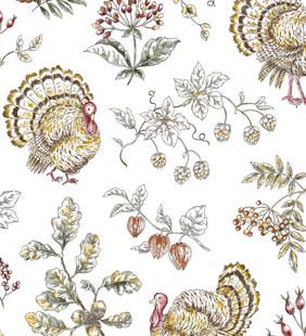 花卉飞鸟图案背景