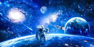 太空火箭宇航员星球宇宙黑洞背景