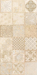复古米白色花纹瓷砖图案